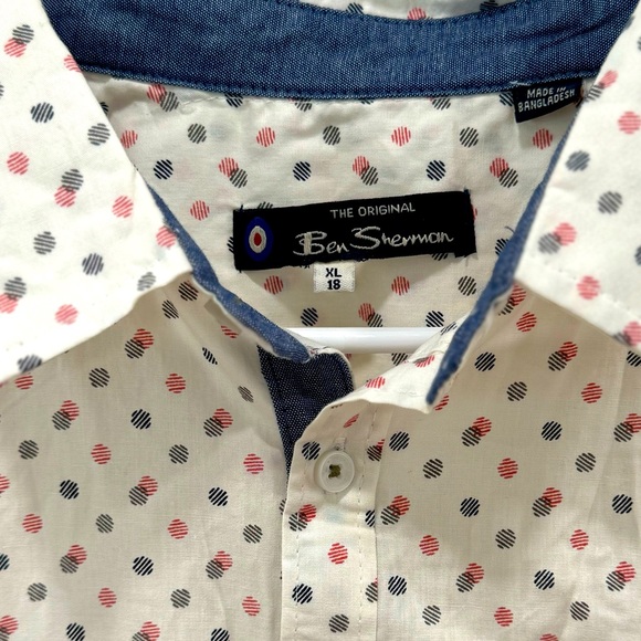 Ben Sherman Boys' Shirt, Long Sleeve Button Down Collared Shirt, Chest Pocket - Picture 8 of 9
